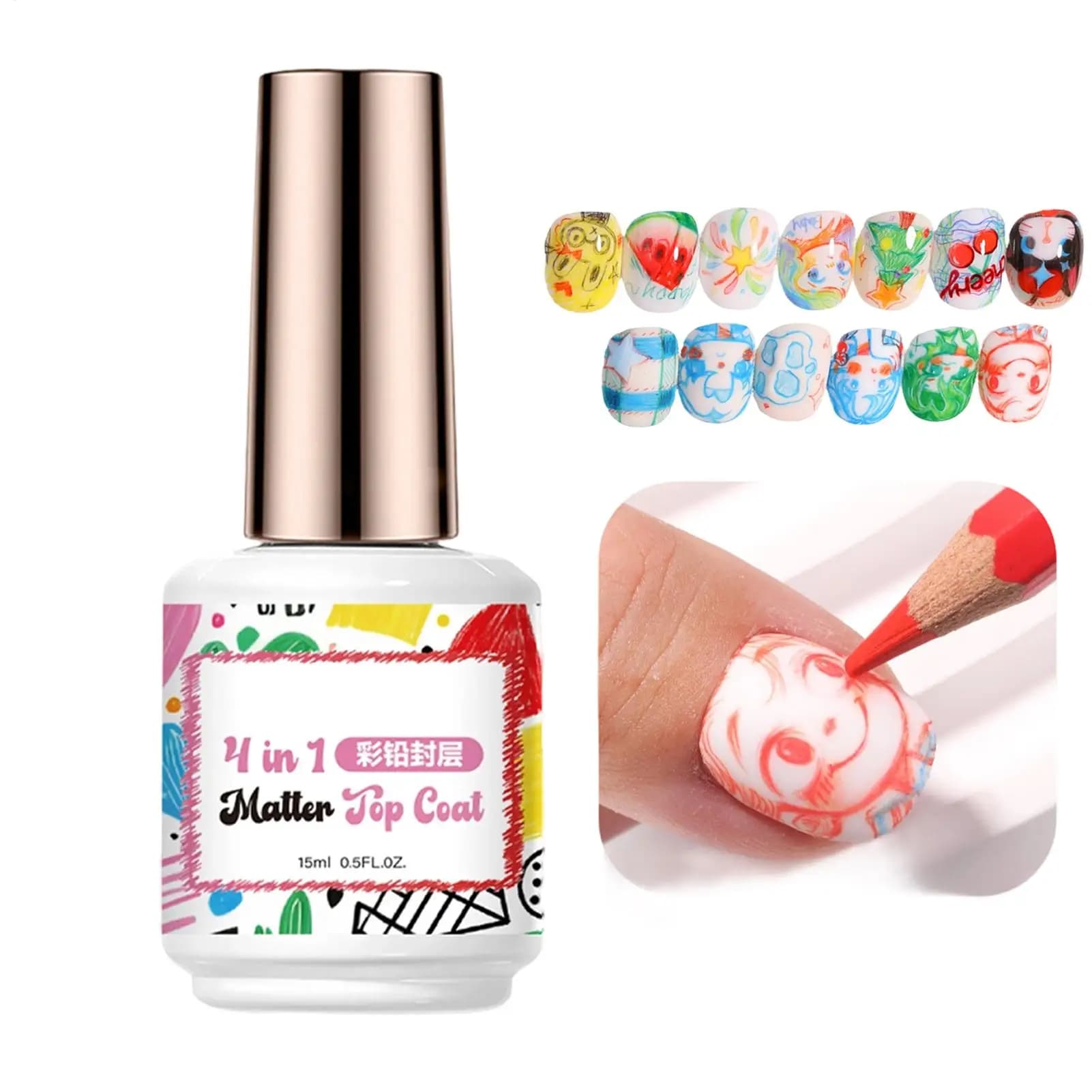 Gel per Unghie Top Coat Opaco a Lunga Durata, per Manicure, Effetto 3D, Modellante e Intagliante, Senza Residui