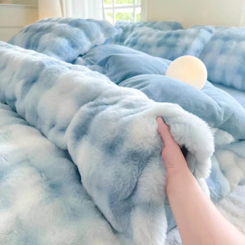 2025 Nuova classe A Bubble Rabbit Copripiumino in pile Addensare la calda copripiumino in autunno e inverno Biancheria da letto delicata sulla pelle