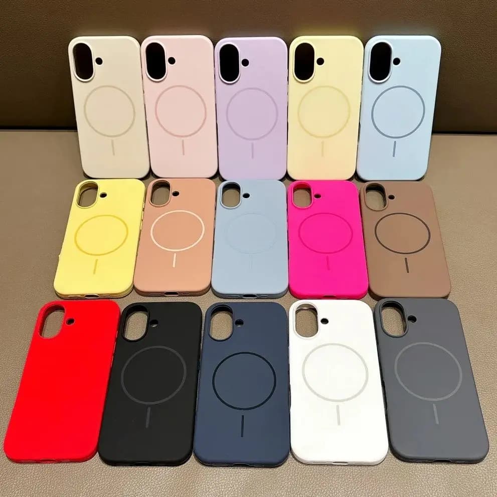 Original Silicone Bright Fluorescent Phone Case For iPhone 17 Air 16 15 14 Plus 13 12 Pro Max For Magsafe Wireless Charge Cover