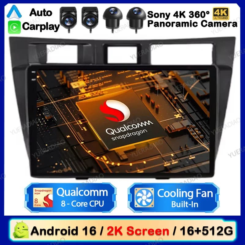 Android 16 Car Radio For Toyota Mark II 9 GX110 2000 - 2007 Multimedia Video Player GPS NAVI Carplay Auto 2K Screen 4G WIFI QLED