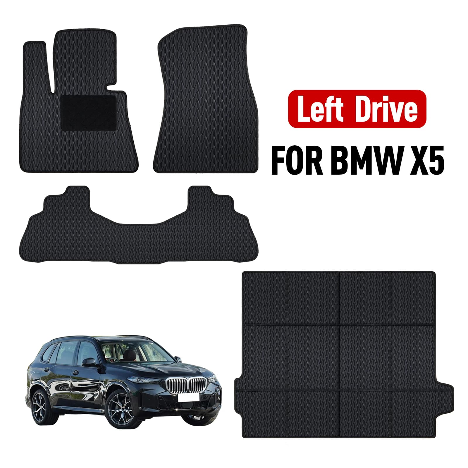 Custom Car Car Mats Set for Anti-slip Foot Bearings for Artificial Leather Waterproof Car for BMW X5 from Shape 2014 to 2024