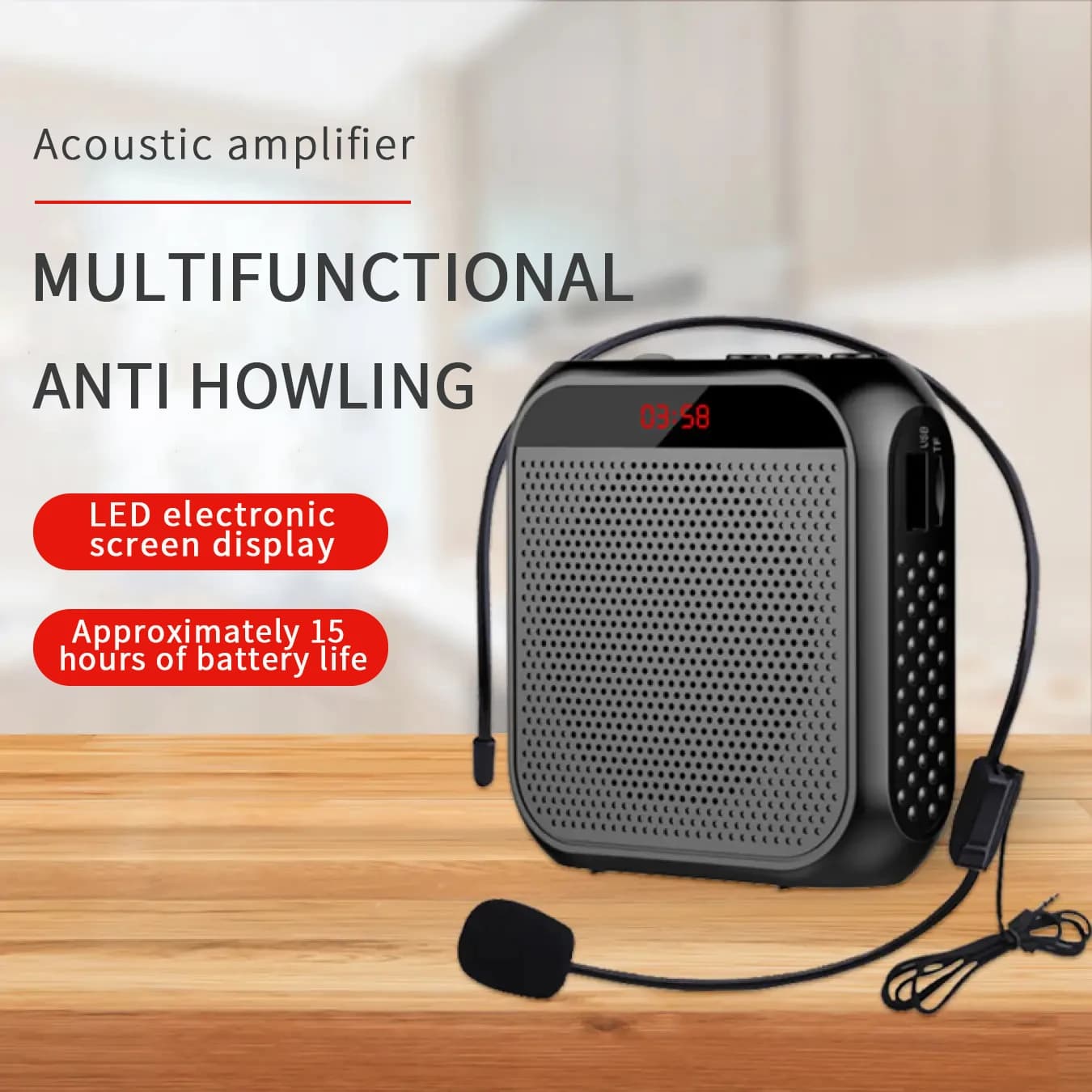 Speaker for teachers to use in class wireless Bluetooth microphone amplifier, small portable microphone for tourist guide