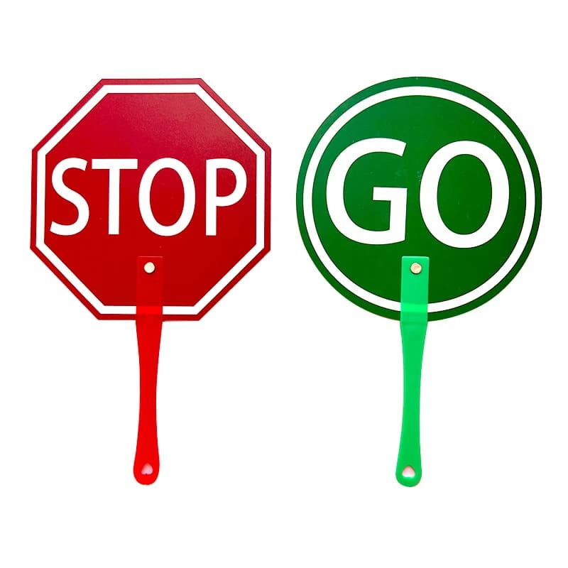 30cm PVC Big Size Go Stop Answer gioco Hand Boards schede di voto per studenti destra forniture per aule sporche sussidi didattici giocattoli