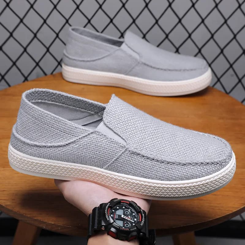 Nuovo Anti Odore Tela Espadrillas Scarpe Da Uomo Vulcanizzate Scarpe Da Ginnastica Ragazzo Traspirante Slip On Scarpe Da Ginnastica Clipper Scarpe Da Ginnastica Uomo Pianura Mocassino