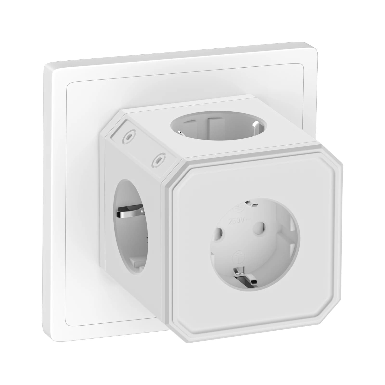 Cubo presa UE senza cavo, adattatore presa a 5 vie 250 V/16 A, prolunga presa a muro per viaggi in camera da letto, ufficio, casa