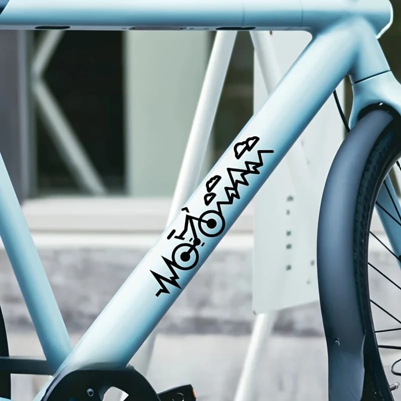 Adesivi Olografici Impermeabili in Vinile per Bici, Motivo Cuore e Nuvole, per Telaio Bicicletta e Casco, Bianco e Nero