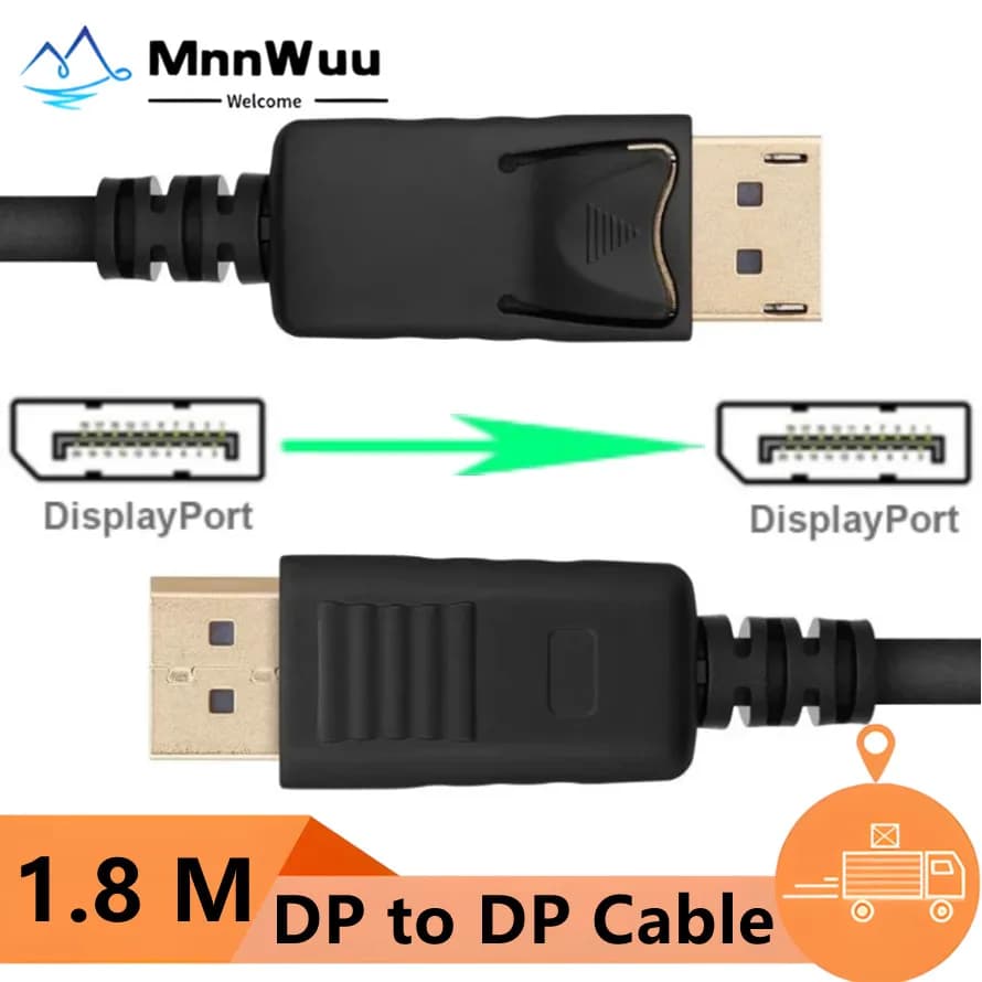 Cavo da DisplayPort a DisplayPort Cavo da 1,8 M DP a DP maschio a maschio Supporta 4K a 60 Hz Compatibile con Lenovo Dell HP ASUS e altro ancora