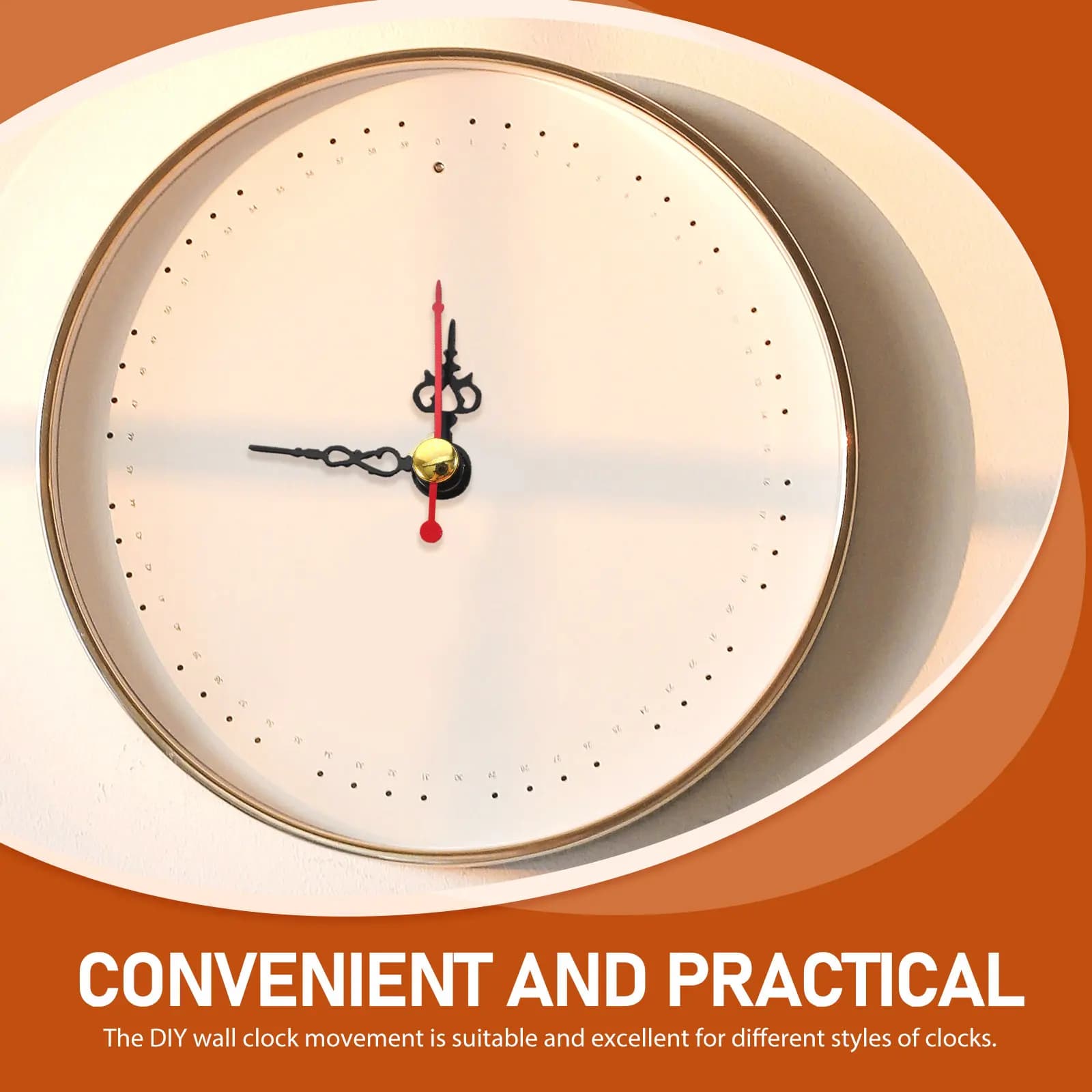 Kit di movimento per orologio da parete, 1 set, eccellente fattura, meccanismo in plastica fai-da-te, parti di ricambio per la riparazione o la creazione di orologi da parete.