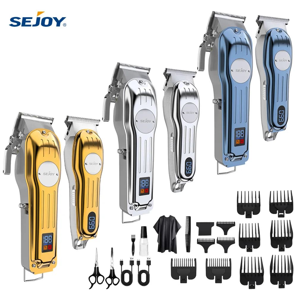 Sejoy Professional Combined Kit Electric Haircut Set for Men Battery Rechargeable Haircut Machine For Barber