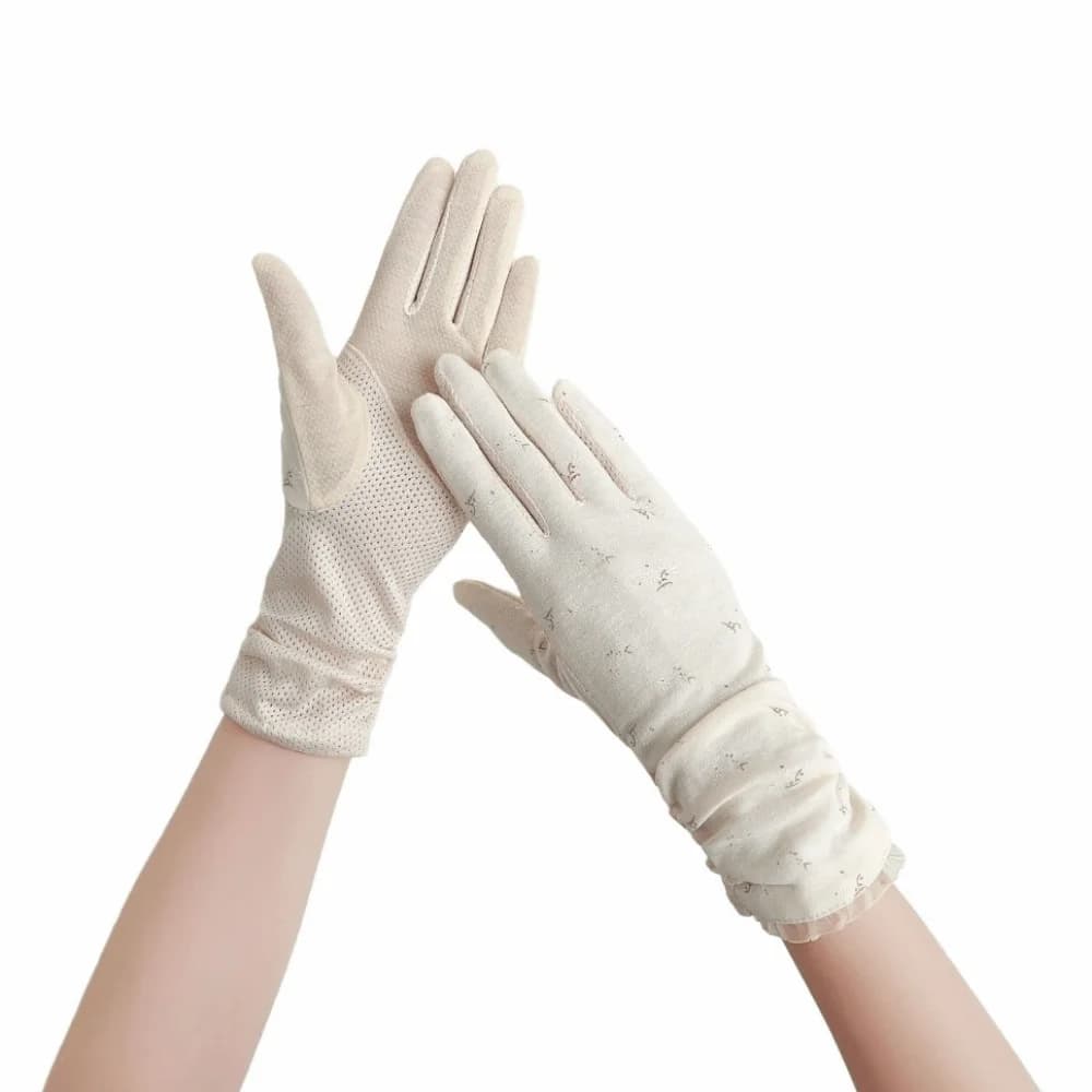 Guanti Estivi Traspiranti da Donna, Lunghezza Media, Protezione Anti-UV, Touch Screen, Comodi per Ciclismo e Guida