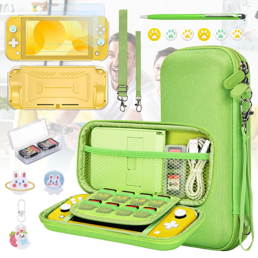 Accessori per custodie Nintend Switch Lite con custodia da trasporto portatile, supporto per interruttori con pellicola protettiva, cappucci per joystick per interruttori