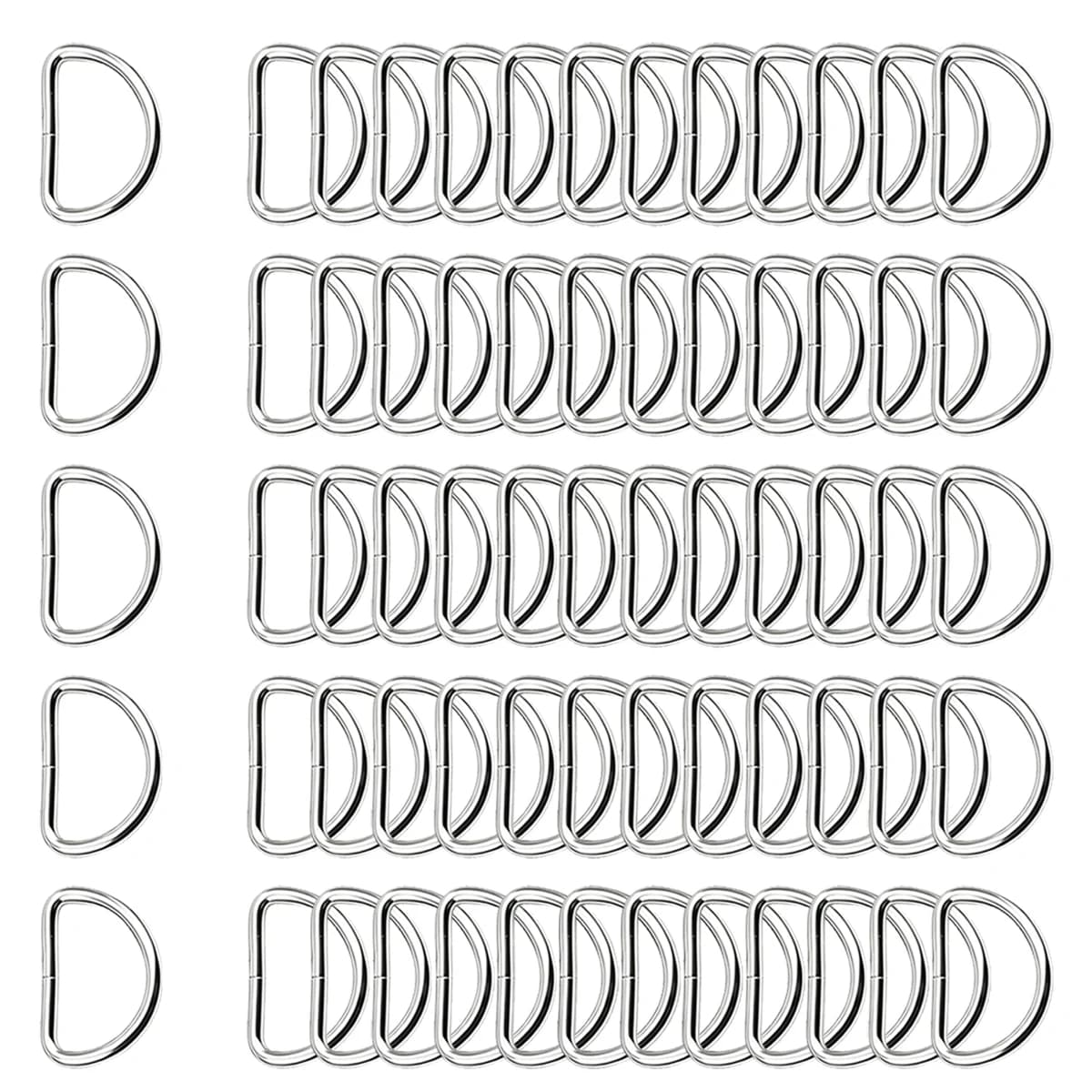 30/60/100 Pz D-ring Stainless Steel Buckle D-ring Adjustable Hardware Bag Belt Process Accessories FAI DA TE