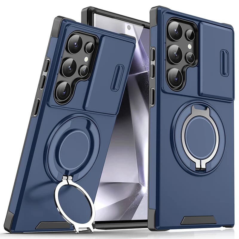 Luxury 360 ° Car Support Phone Case with Rotating Hidden Metal Ring for Samsung S24 Ultra S21 S22 S23 Ultra Plus S20 FE A54 A15