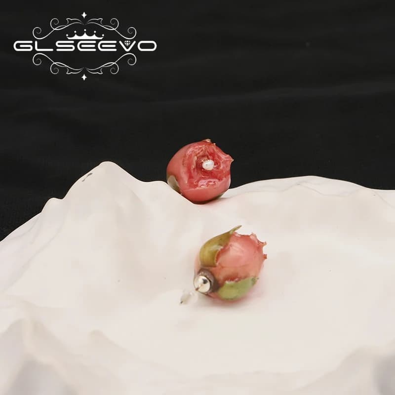 GLSEEVO Rose Flowers orecchini di perle naturali per le donne orecchini romantici 2022 gioielli di tendenza di fascino di lusso regali da damigella d'onore