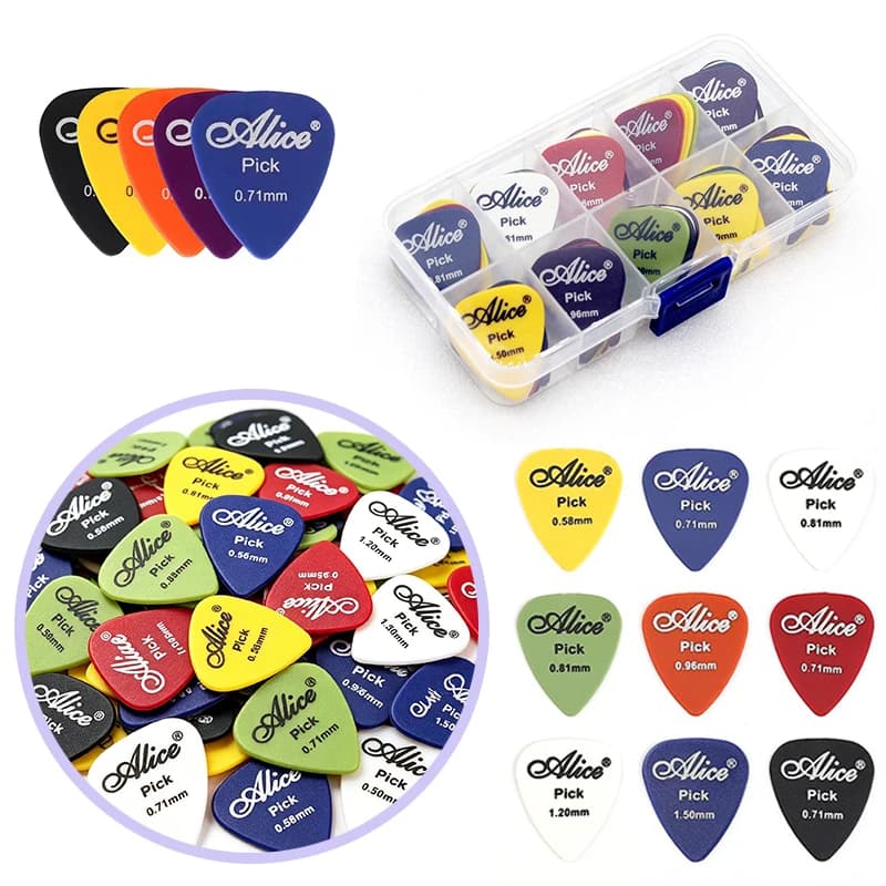 30/50PCS Boxed Guitar Pick Random Color Mix Thickness Bass Ukulele Stringed Instrument Playing Picks Guitar Performance Prop ZYF