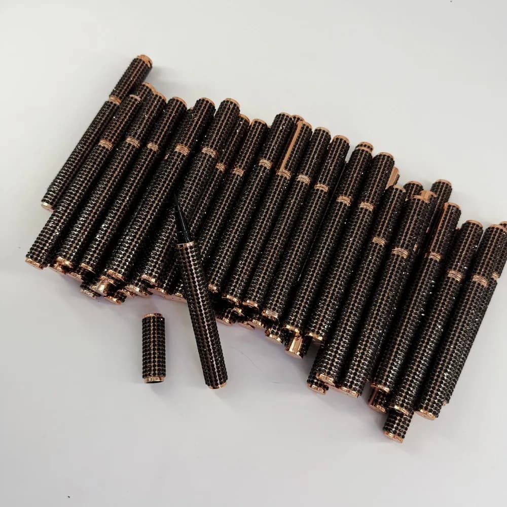 20 pieces per batch Eyeliner pen for black adhesive lashes super sticky with rhinestones and diamonds for striped eyelashes 2 in 1