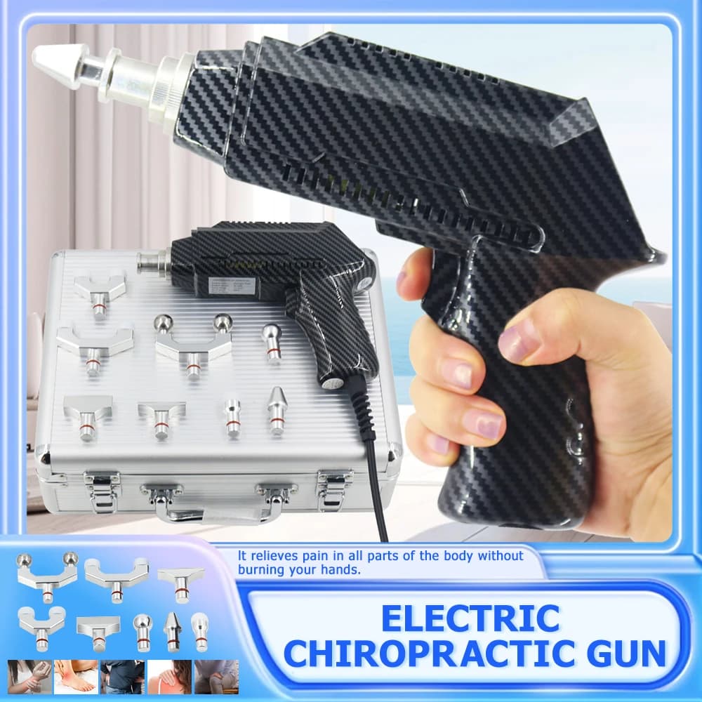 Tools for chiropractics: 1500N electric gun for spine correction, pulse therapy, body relaxation, portable massager