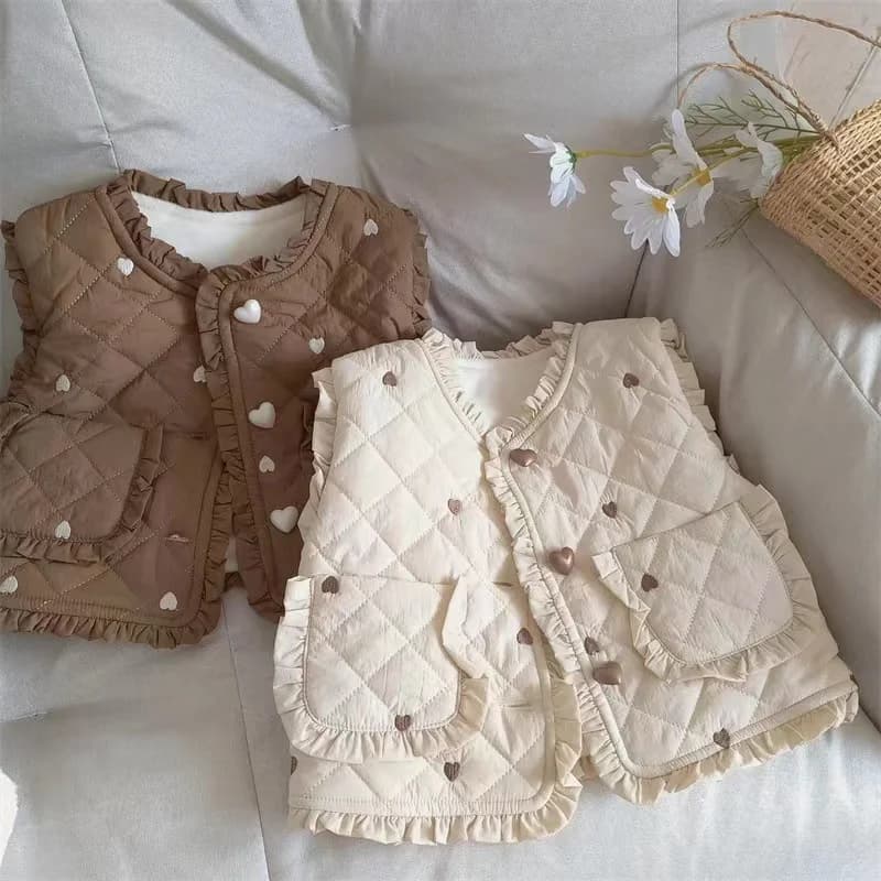 Gilet autunnale per ragazze Gilet invernale ispessito in pile per bambini Nuovi cappotti imbottiti caldi moda per bambini Abbigliamento casual per bambini 1-6 anni