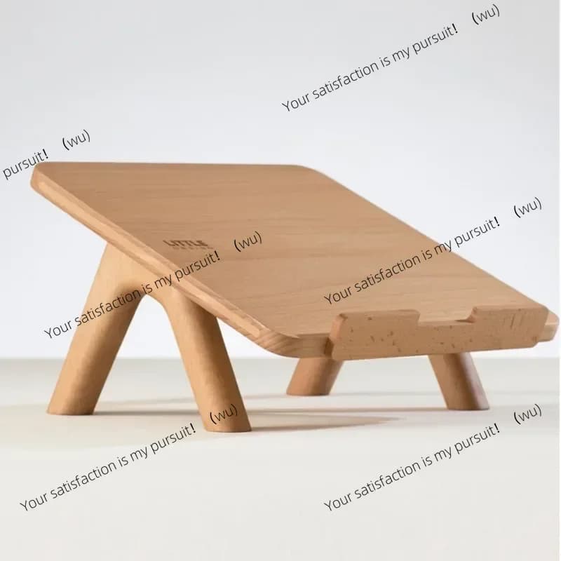ZOCI-Black Walnut Laptop Stand Retro Computer Tray Solid Wood Desktop Riser Minimalist Elevated Support for Office or Home Use