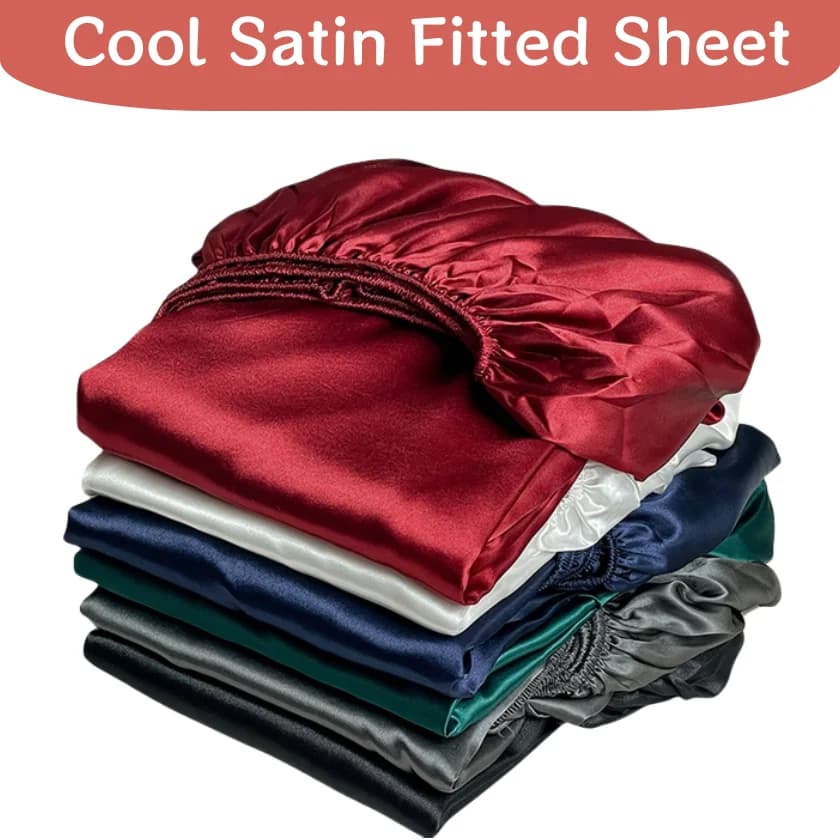 Satin Elastic Fitted Sheet Solid Mattress Cover 360 Band Bed Sheet for Single Double Couple King Queen Full Twin Bedsheet