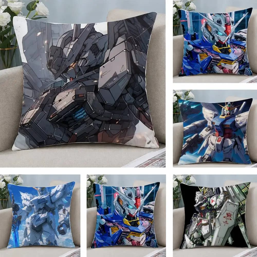 Mobile Suit Gundam Strike Freedom Anime Plush Pillow Cover Copricuscino in morbido peluche corto per divano, decorazione per la casa, regalo