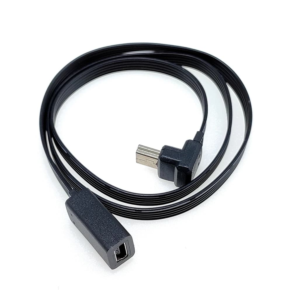 5CM 10CM 20CM 30CM 50CM 90 gradi 4 angoli mini USB Mate a mini Femate adattatore per cavo con spina a 5 pin