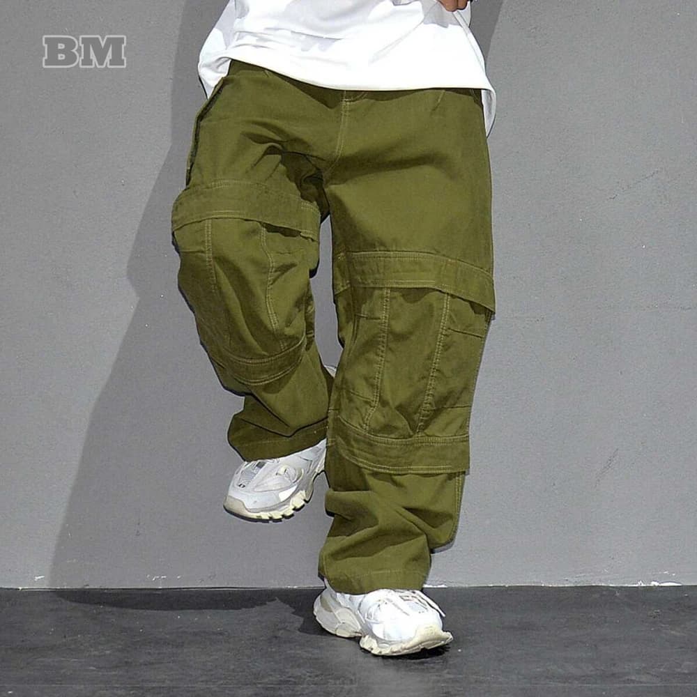 High Quality Army Green Cargo Pants Men American Vintage Hip Hop Plus Size Skateboard Pants Harajuku Casual Cotton Trousers Male