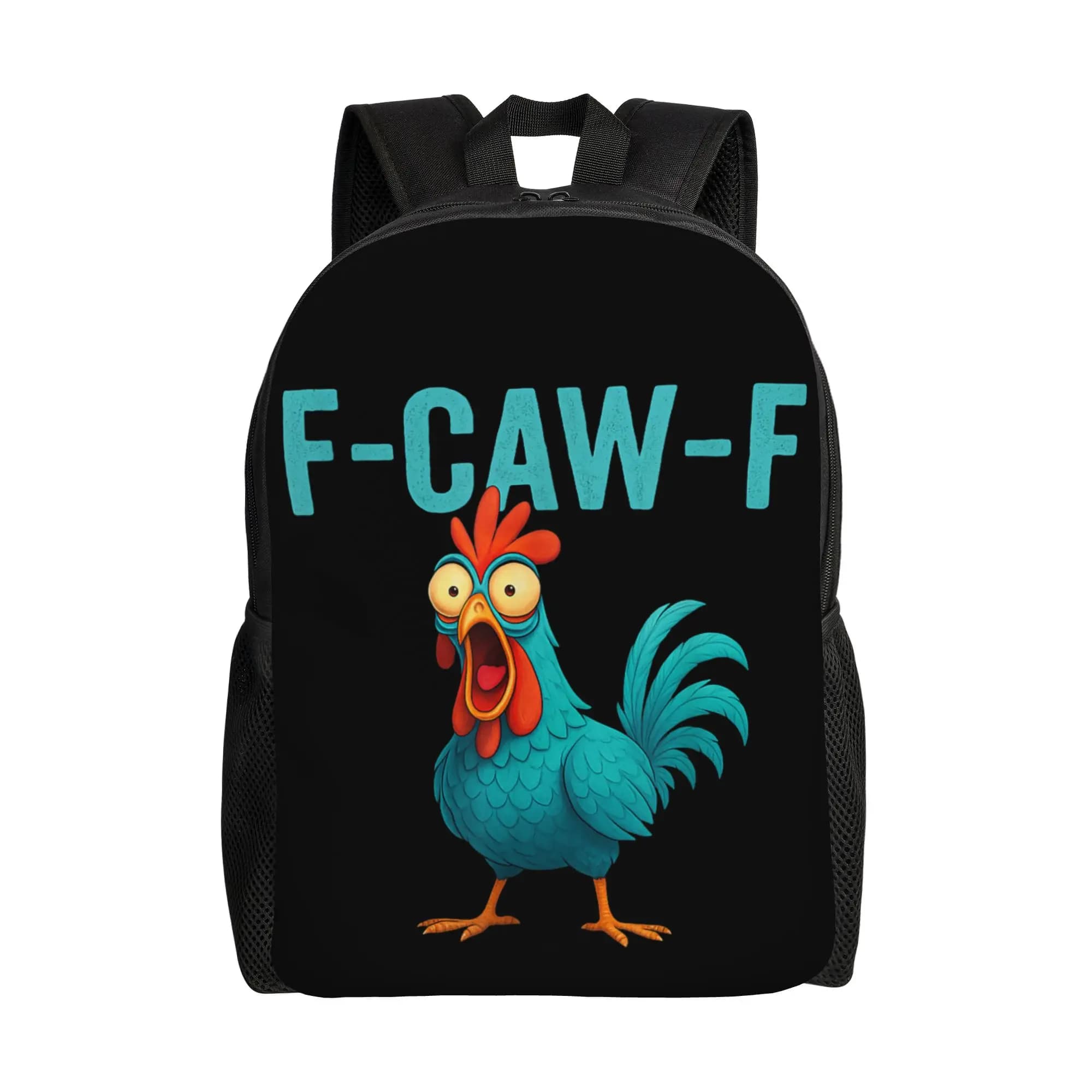 Zaino F-Caw-F Funny Rooster Chicken Farm, casual, per scuola superiore, escursioni, viaggi, borsa a tracolla per laptop, con umorismo animale e uccelli, sportiva