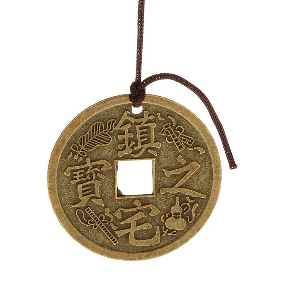 Bronze Metal Wind Chime Feng Shui Lucky Bell Garden Hanging Decoration for Home Outdoor Patio Self Cultivation Gift