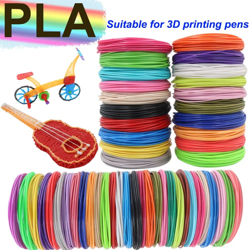 Consumption materials for colored PLA filaments for 3D pen printing 10/20/30 colors 50/100/150/200M DIY Christmas plastic without smoke optional