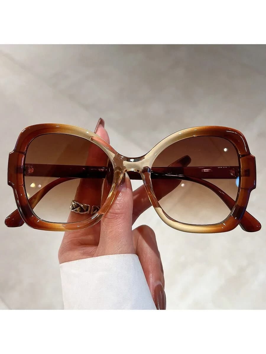 A Pair Of Women's Y2K Style Multicolor Frame Fashion Glasses Gradient Lens Design Decorative Glasses