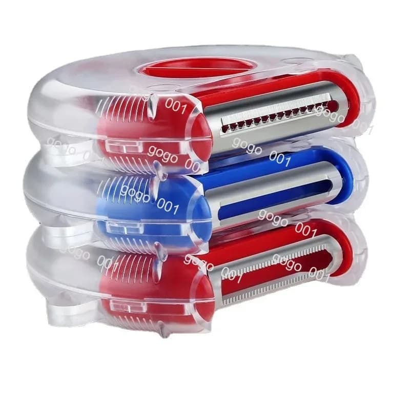 Coltello Multiuso Tre-in-Uno per Casa, Coltello per Frutta, Sbucciatore per Mele, Affettatrice per Patate, Utensile da Cucina
