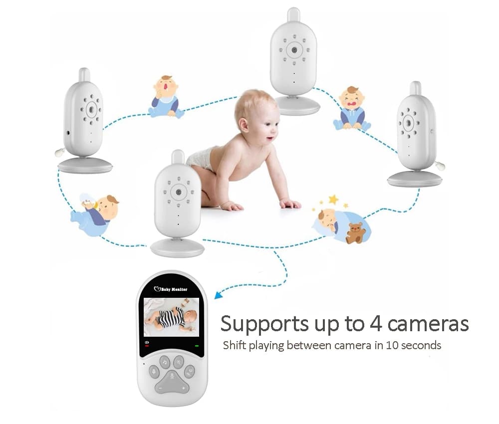 Baby monitor digitale wireless a lunga distanza da 2,4 pollici Monitoraggio della temperatura Ninna nanna Babysitter Nanny Cam Intercom VOX Baby Camera
