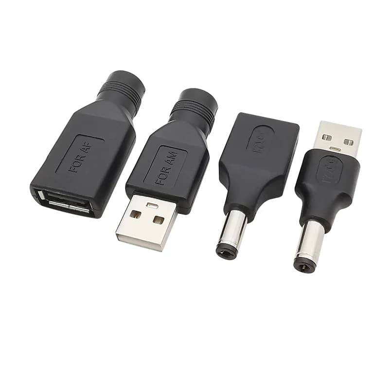 USB 2.0 Type A Male / Female to 5.5mm x 2.1mm DC Power Male / Female Jack Connector USB To DC 5V Charging Plug Converter Adapter