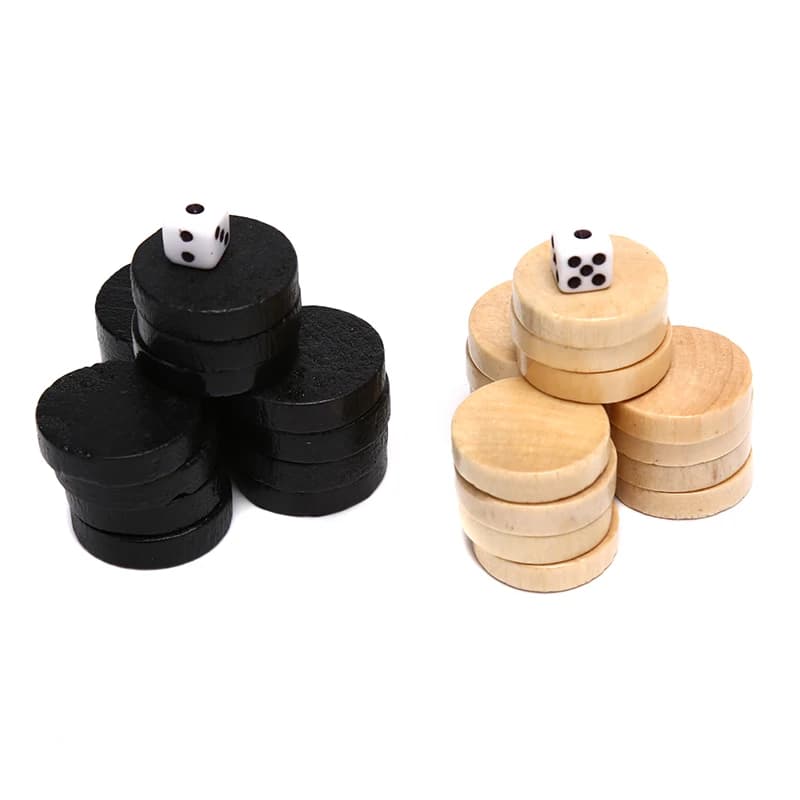 32 pezzi dama/dama/scacchiera Backgammon per l'apprendimento del gioco da tavolo per bambini