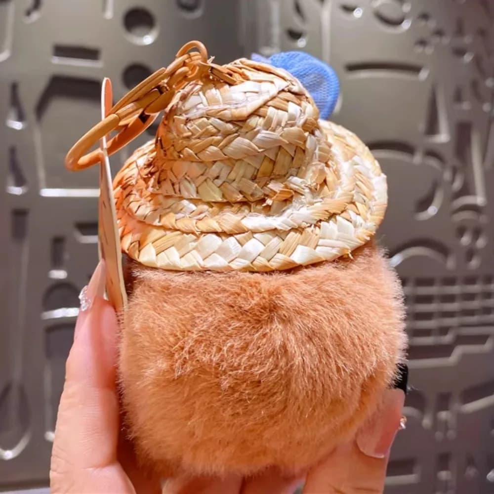 Portachiavi Creativo a Forma di Capibara che Cattura Pesci, Ciondolo per Borsa, Portachiavi Divertente in Cotone PP a Forma di Animale Cartone Animato per Donna