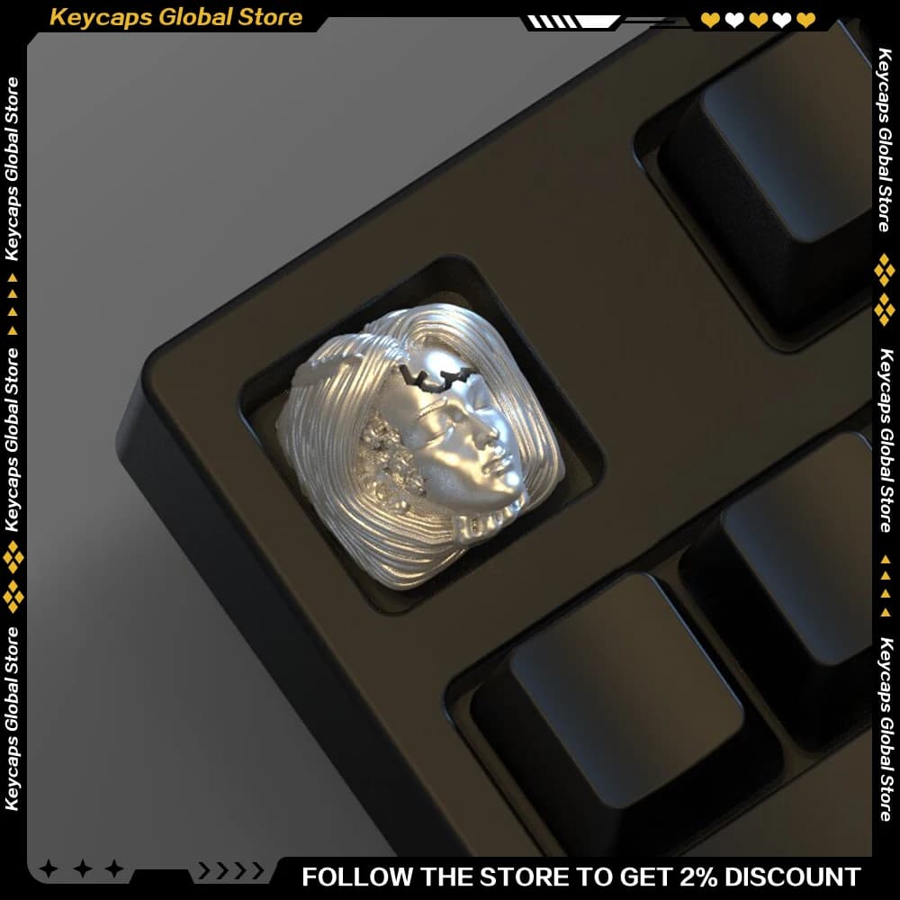 Keycap Ex Machina in resina, personalizzato, creativo, per tastiere meccaniche, accessori di ricambio color argento