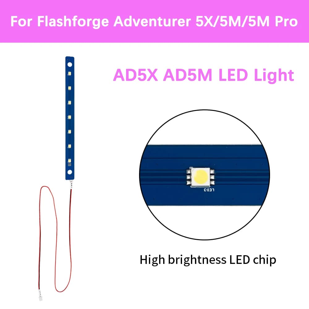 Strisce LED AD5X AD5M, Barre Luminose LED 24V per Stampanti 3D Flashforge Adventurer 5X/5M/5M Pro