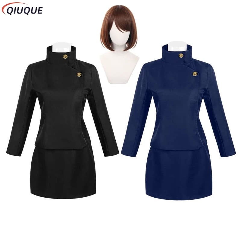 Ieiri Shoko Costume Cosplay Parrucca Donna Vestito operato Anime Halloween Carnevale Outfit Nero Blu Uniforme S-3XL