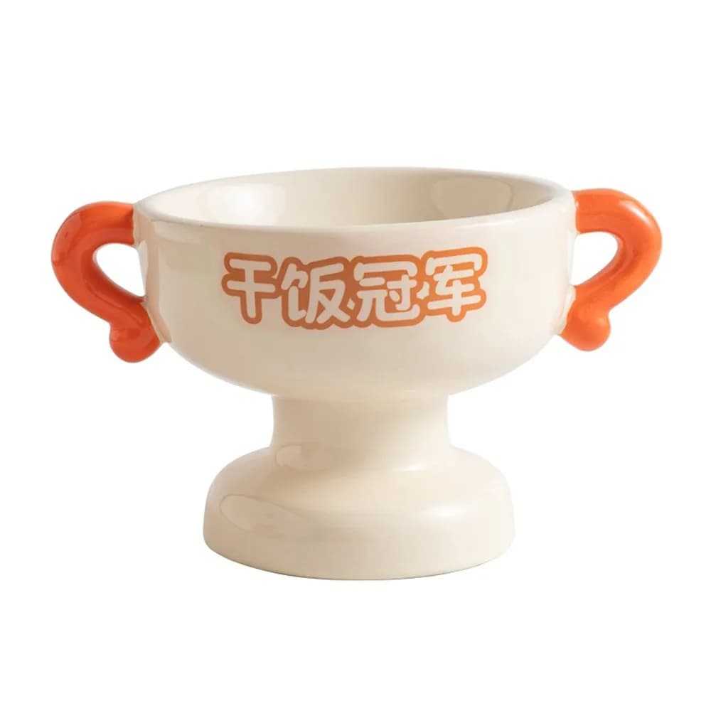 Elevated Cat Food Water Bowl Non-Slip Base High Feet Ceramic Pet Bowl Large Capacity Stable Cat Feeder Dish