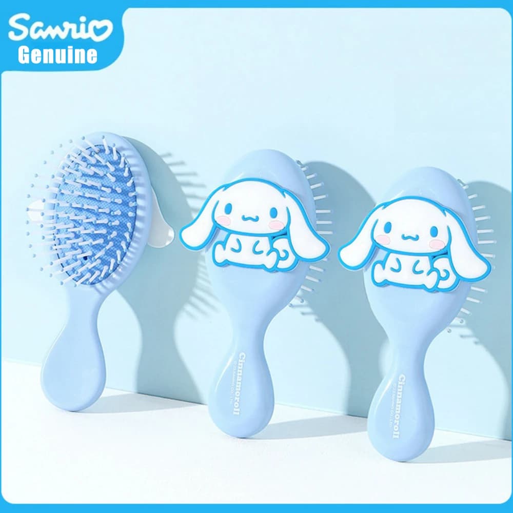 Spazzola per Capelli Pieghevole da Viaggio Sanrio Originale con Specchio per Donne, Design a Doppia Piega in Plastica per Uso Esterno, Lavabile a Mano
