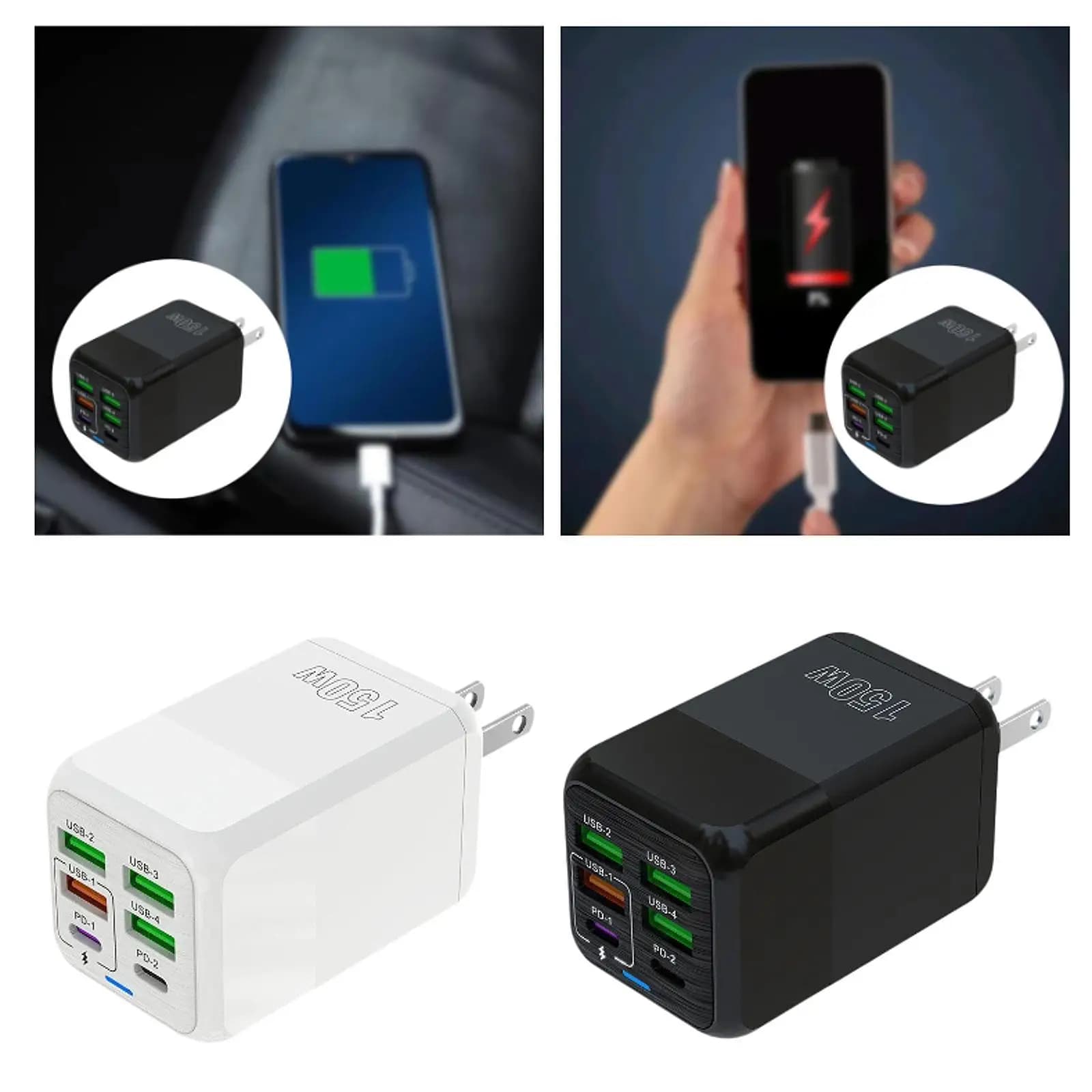 Adattatore di Alimentazione USB da 150W, Caricatore USB C per Viaggi e Smartphone