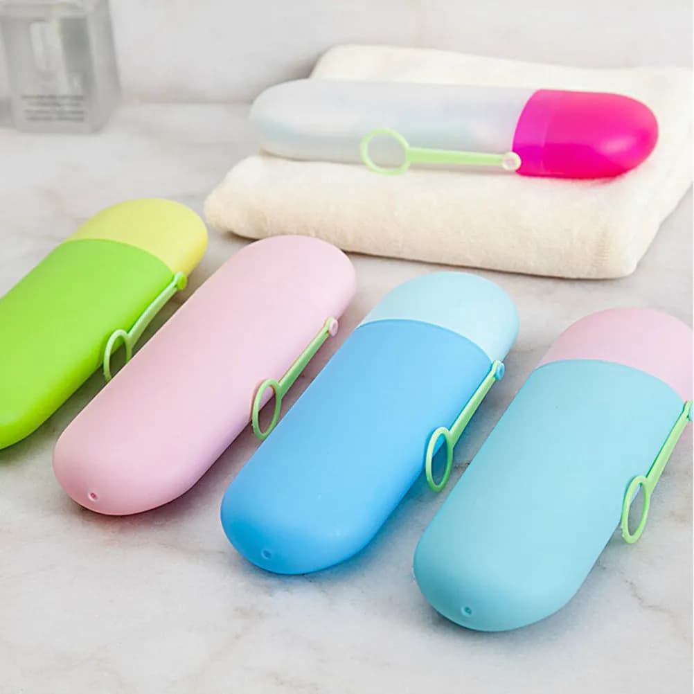 Porta Spazzolino da Viaggio in Plastica PP, Scatola Porta Dentifricio Verde Trasparente, Custodia Multifunzionale per Campeggio e Gite Quotidiane