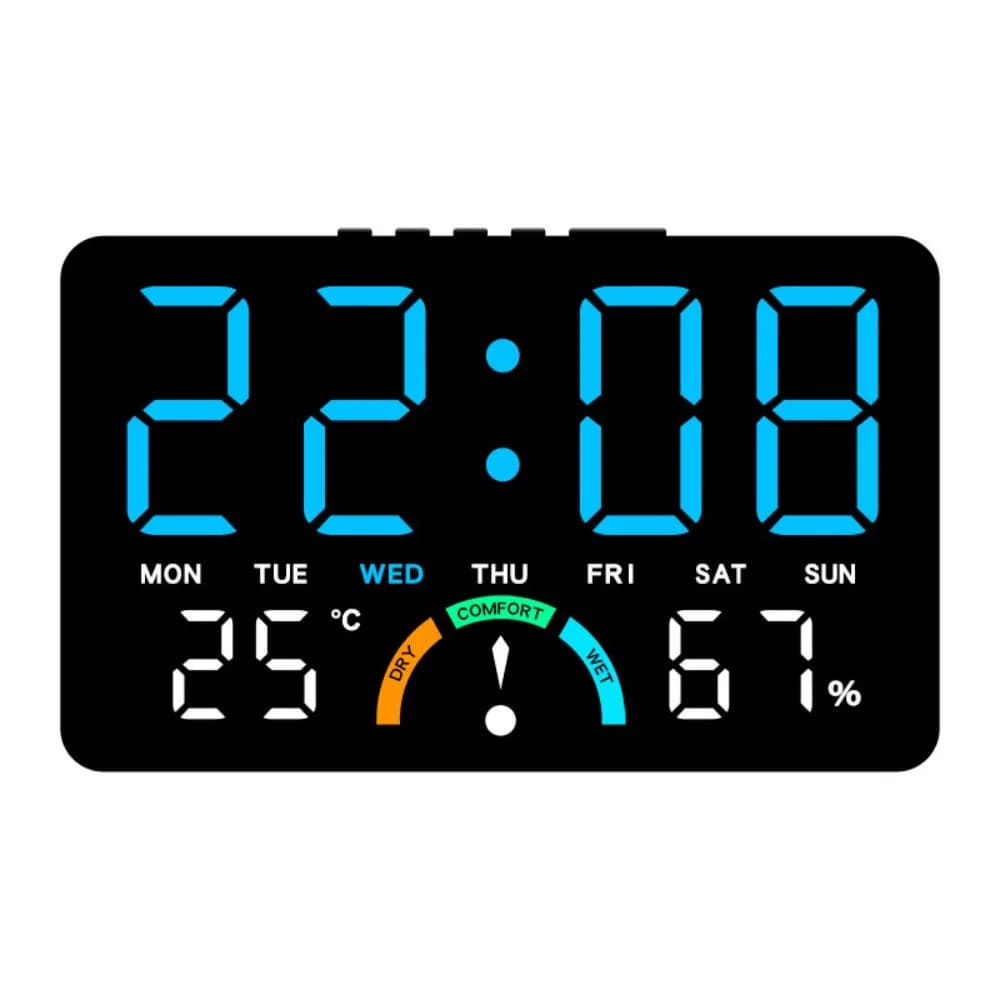 Electronic Wall Clock Temperature Multifunctional LED Digital Clock Table Watch with Date Display and Voice Control