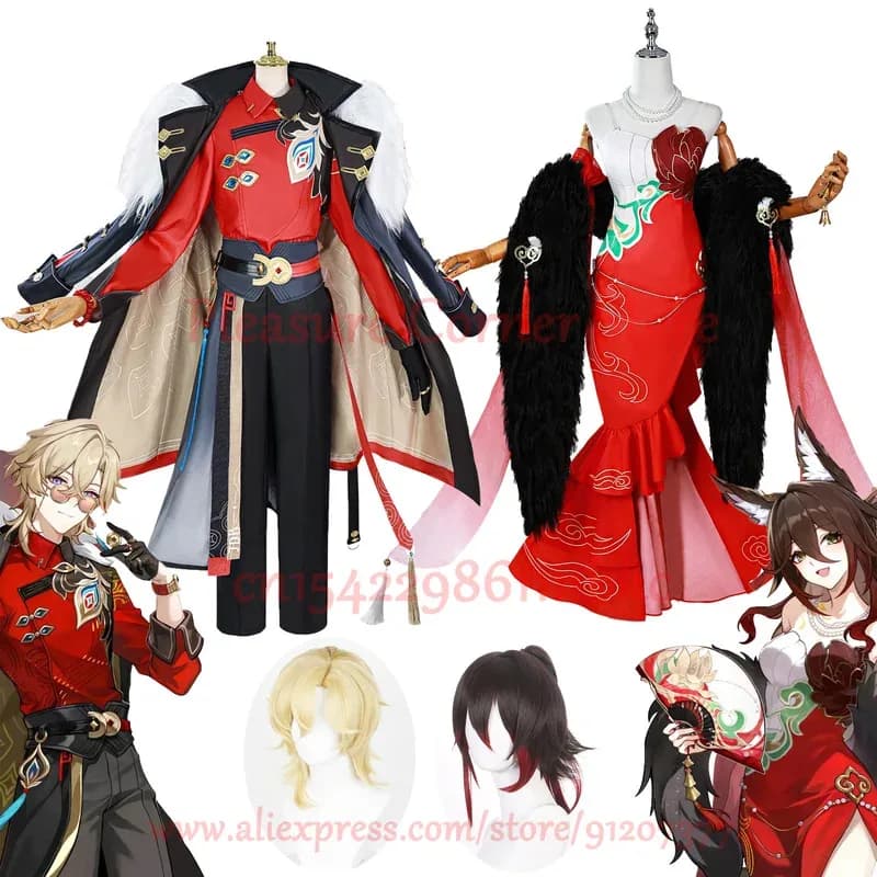 NUOVO Jia Duo Bao X Honkai Star Rail Tingyun Fugue Costume Cosplay Ting Yun Avventurina Costume Cosplay Abiti Parrucca Scarpe Set Completo