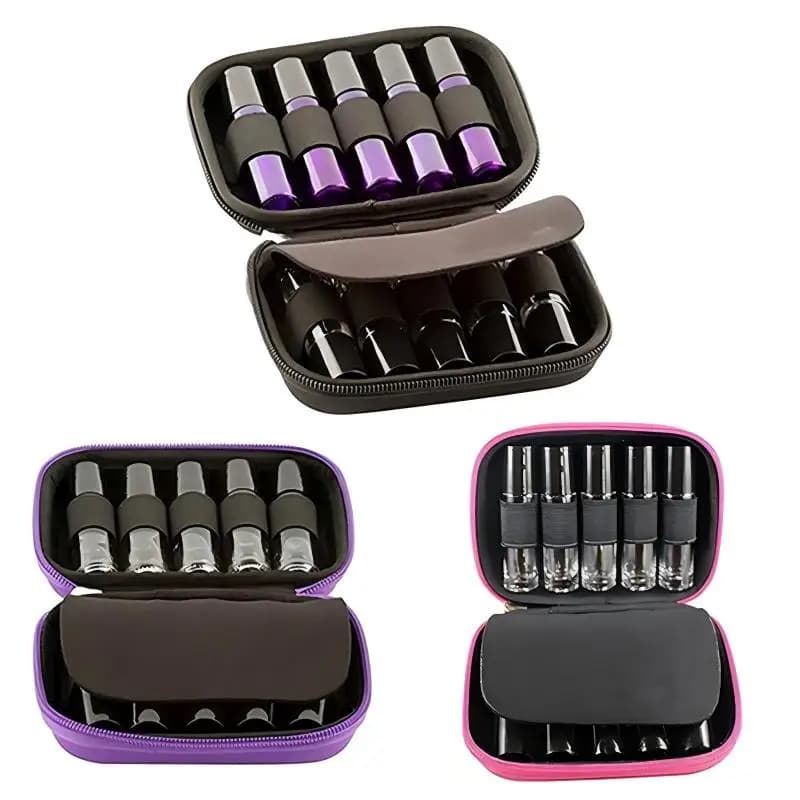 Borsa per lo stoccaggio di oli essenziali in EVA da 10 pezzi per flaconi roll-on da 5 ml e 10 ml, compatibile con la custodia da viaggio portatile antiurto Doterra