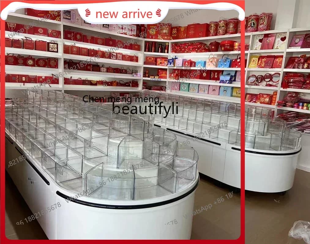 SS Bulk-Cargo Cabinet Supermercato Snack di frutta secca rotondo Zhongdao Scaffale Vetrina per caramelle7486