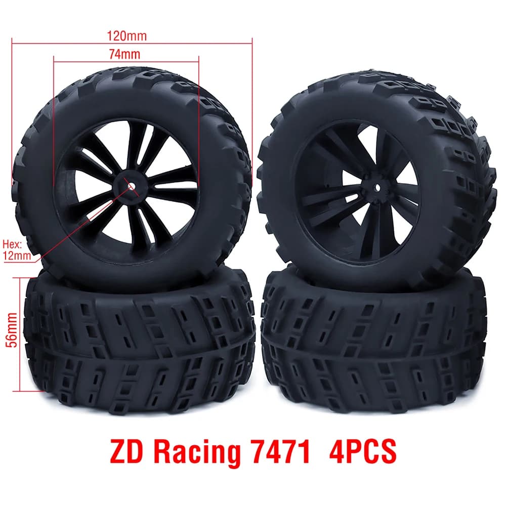 AUSTARHOBBY 1/10 Monster Pneumatici Rally Pneumatici 4 pezzi 12mm Esagonale Cerchione in plastica Pneumatico in gomma per 1/10 Traxxas HSP HPI Tamiya RC Car