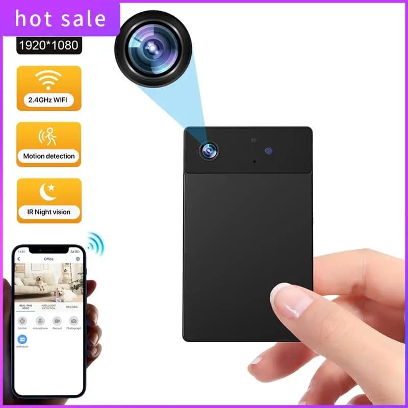 Mini telecamera di sicurezza domestica wireless HD 1080P - Visione notturna, telecamera Wi-Fi per monitoraggio privato