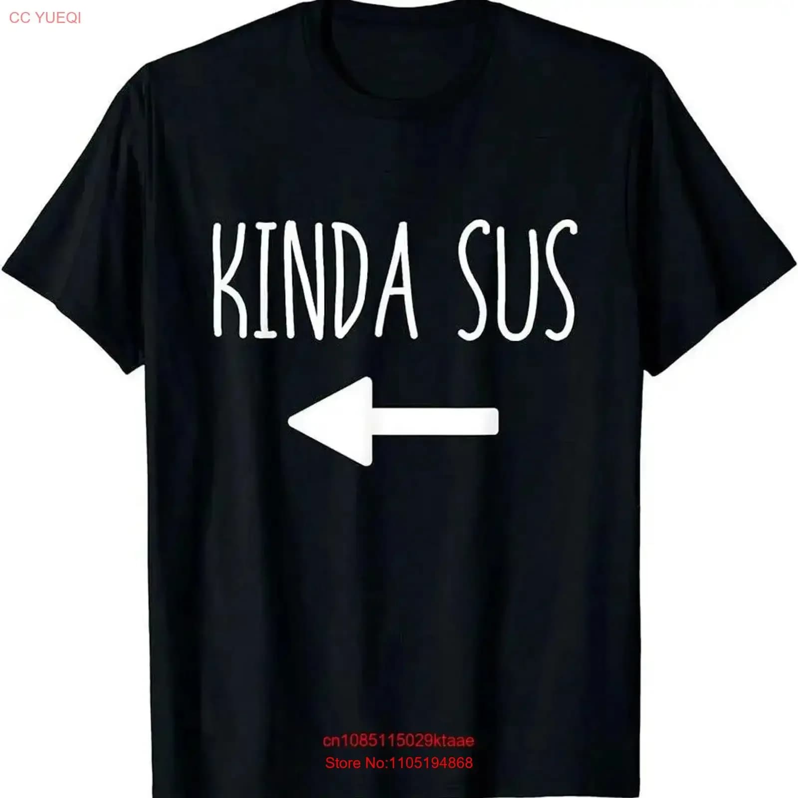 Kinda Sus Arrow Gaming Meme Costume di Halloween abbinato T-shirt divertente vintage lavato morbido elegante versatile casual leggermente